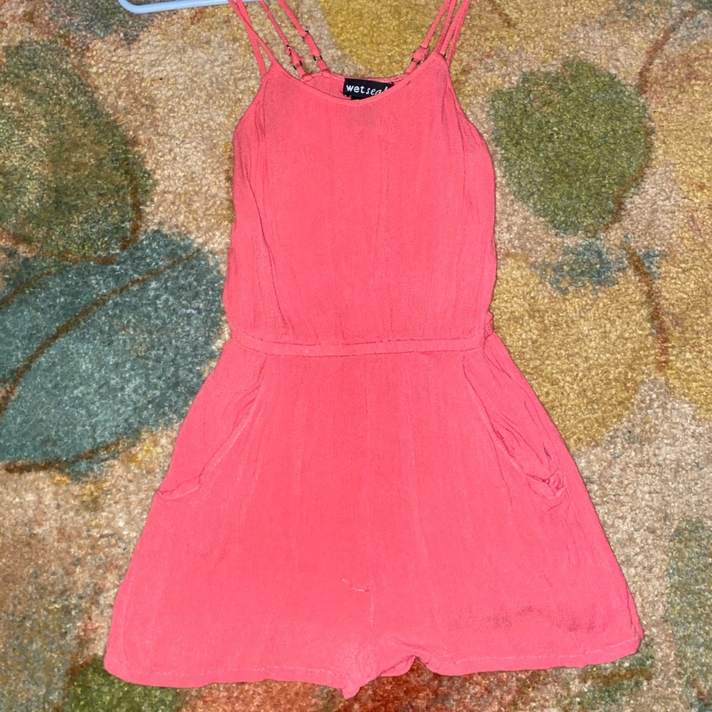 Wet seal Coral pink romper
